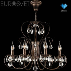 Люстра Eurosvet 3305/5 черный с золотом/прозрачный хрусталь Strotskis